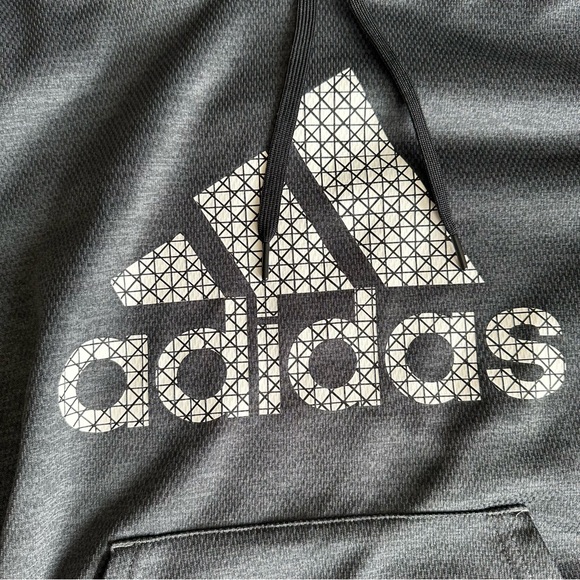 Adidas Team Issue Badge of Sport Grid Hoodie Dark Grey Heather, Medium - Picture 7 of 9